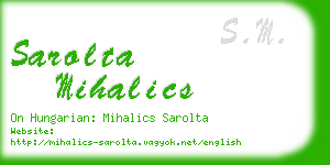 sarolta mihalics business card